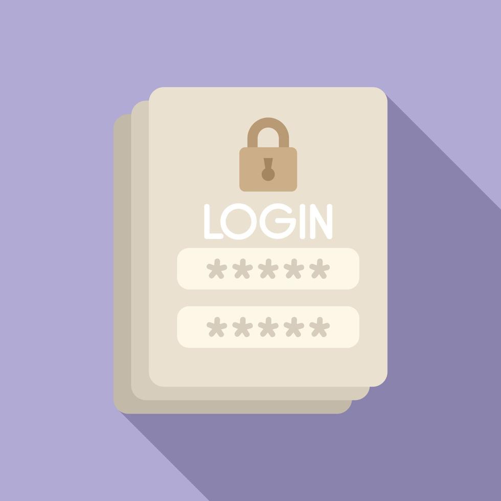 Login password icon flat vector. Page log vector