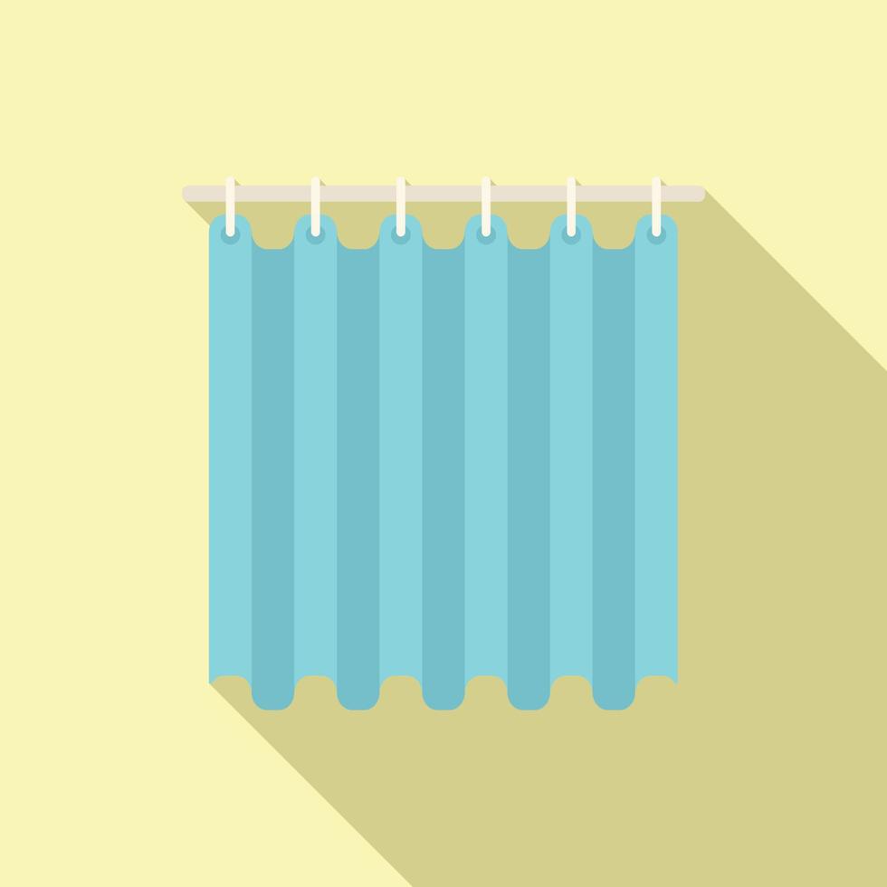 Cute shower curtain icon flat vector. Bathroom design vector