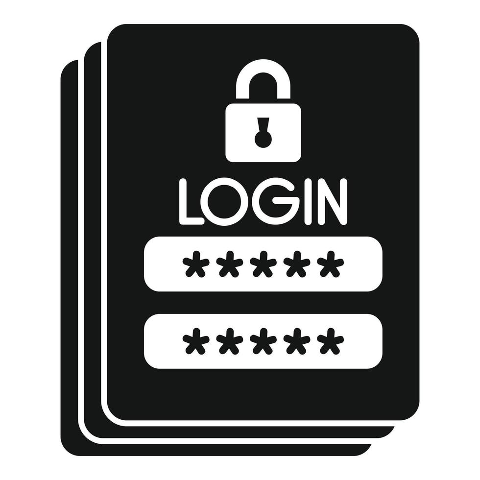 Login password icon simple vector. Page log vector