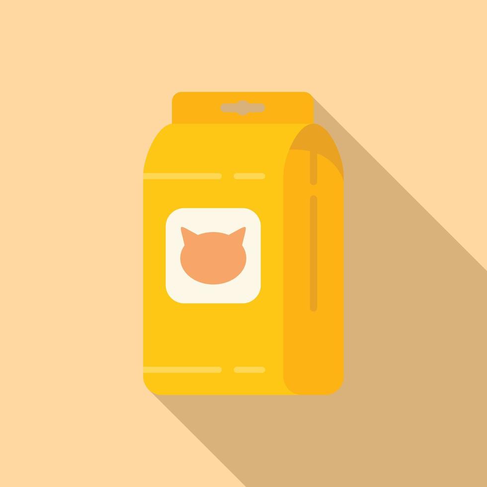 Full cat food pack icon flat vector. Pet feed vector