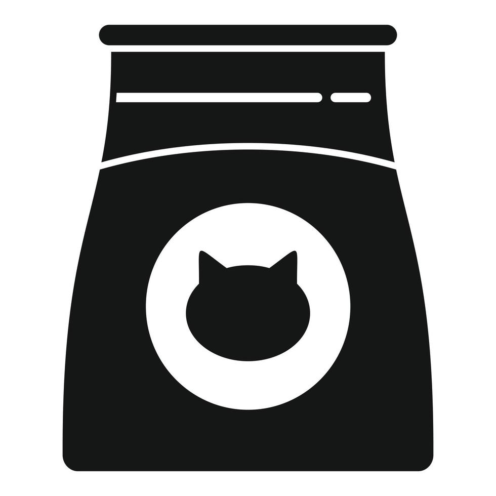 vector simple de icono de paquete de gato completo. alimento seco