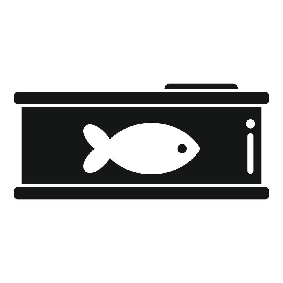 Fish cat tin can icon simple vector. Pet feed vector
