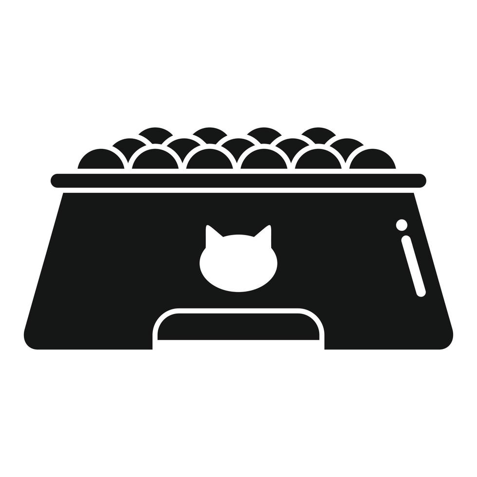 Full cat bowl icon simple vector. Pet feed vector