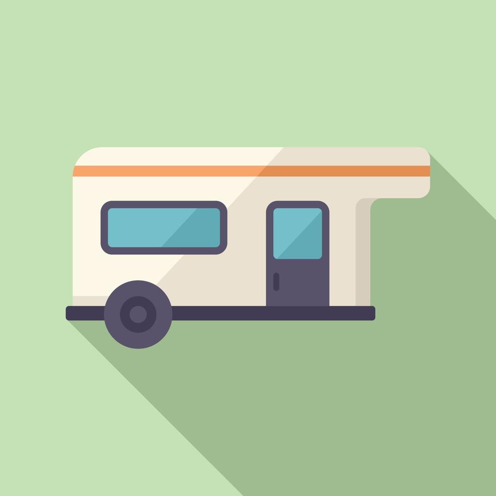 Holiday trailer icon flat vector. Car camper vector