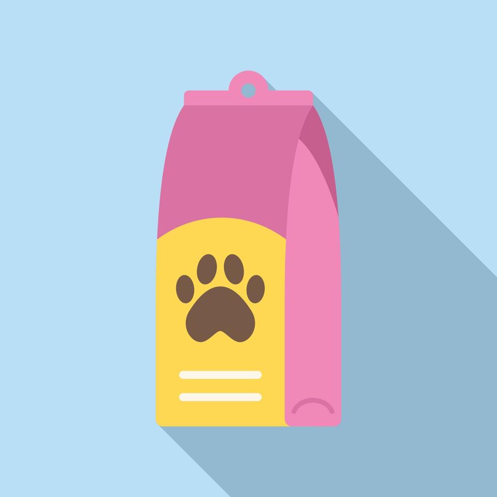Dog food package icon flat vector. Animal feed vector