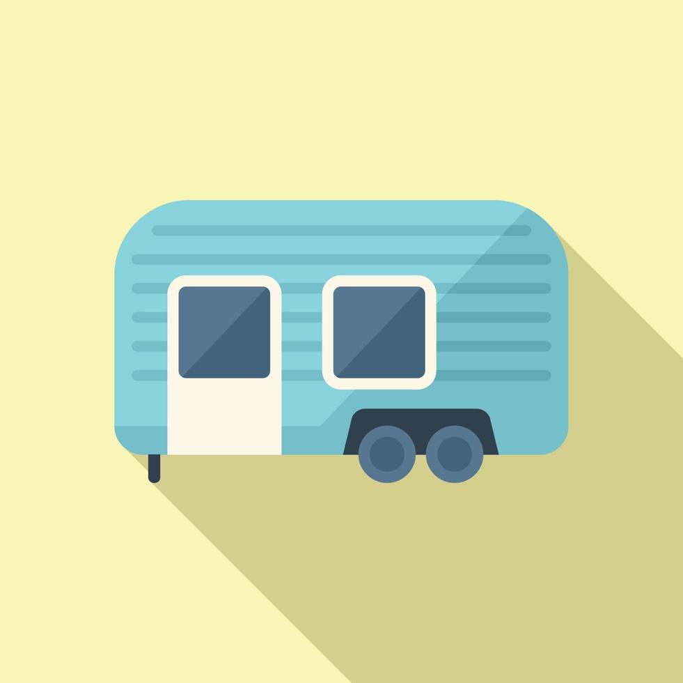 Recreational trailer icon flat vector. Car camper vector