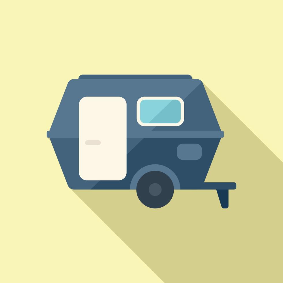 Auto camper icon flat vector. Caravan bus vector