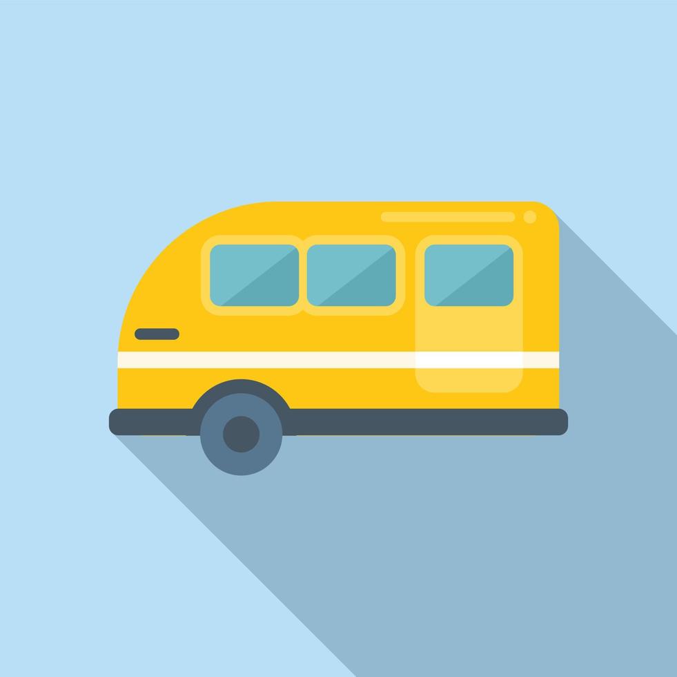 Surf motorhome icon flat vector. Auto van vector