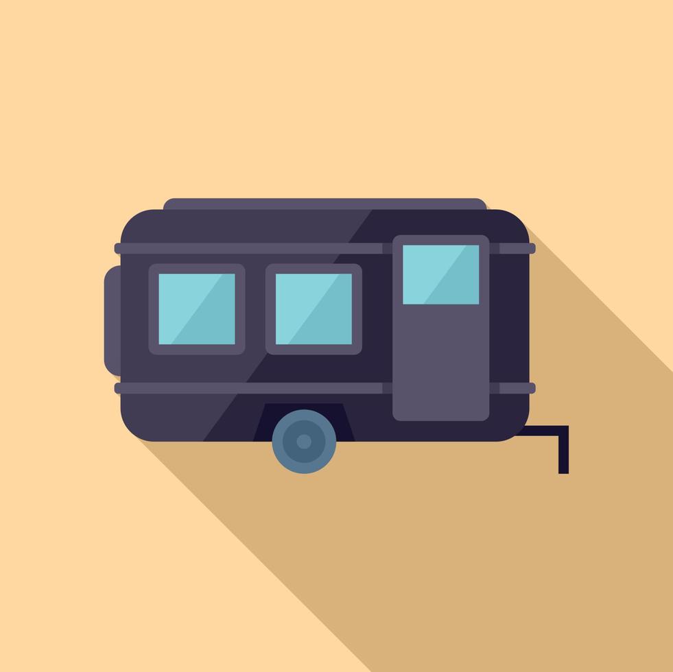 Camper trailer icon flat vector. Auto bus vector