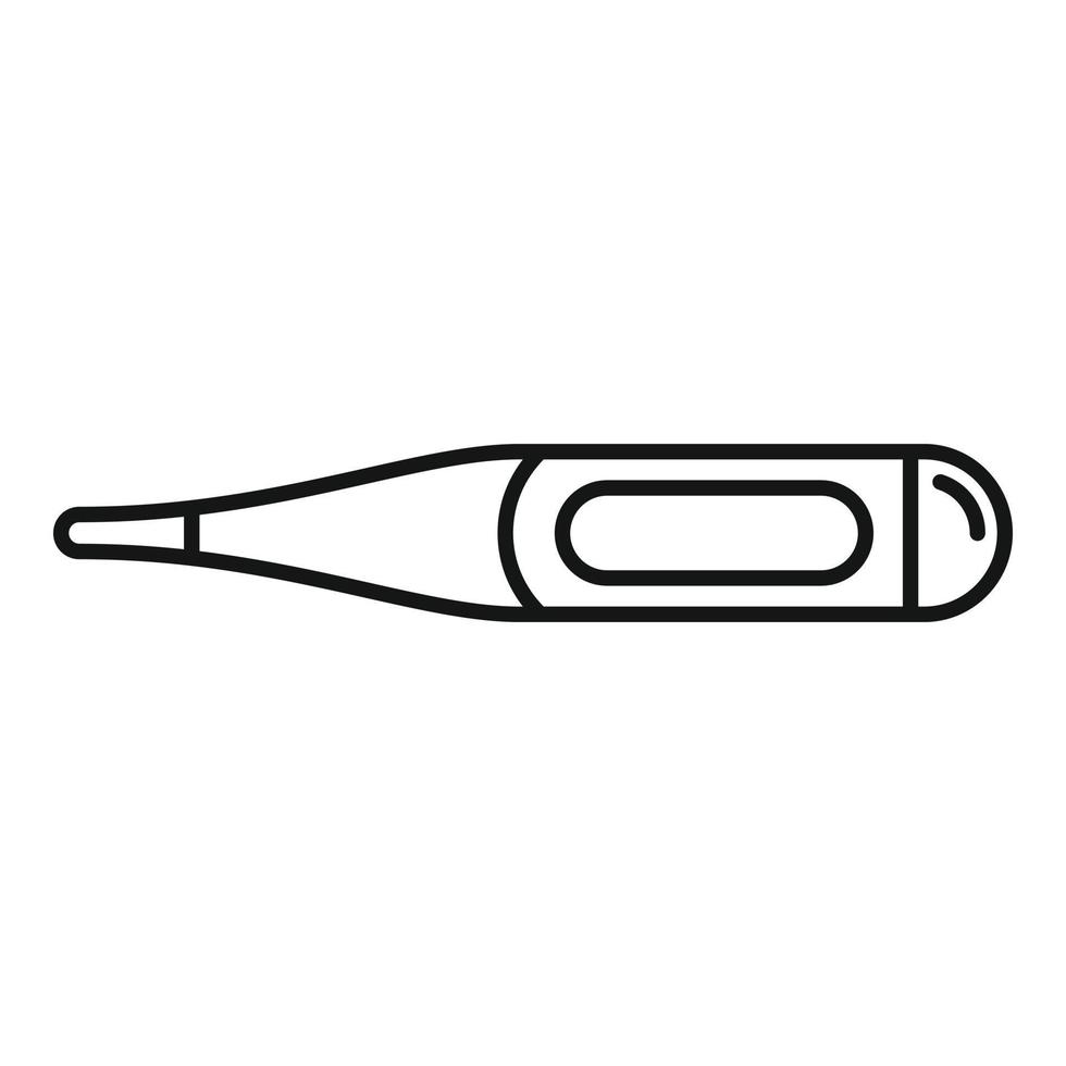 Check thermometer icon outline vector. Digital temperature vector