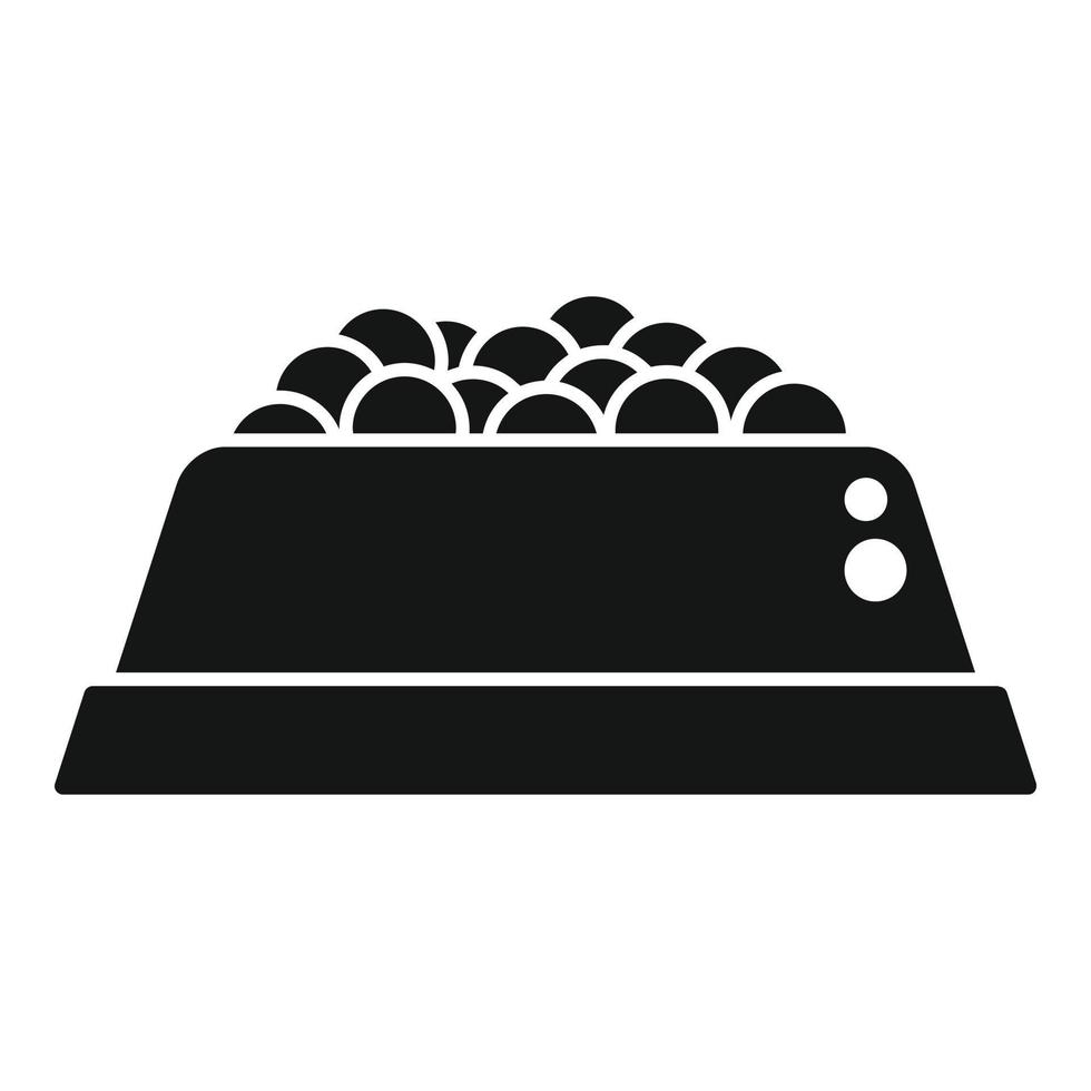 Full puppy bowl icon simple vector. Animal feed vector