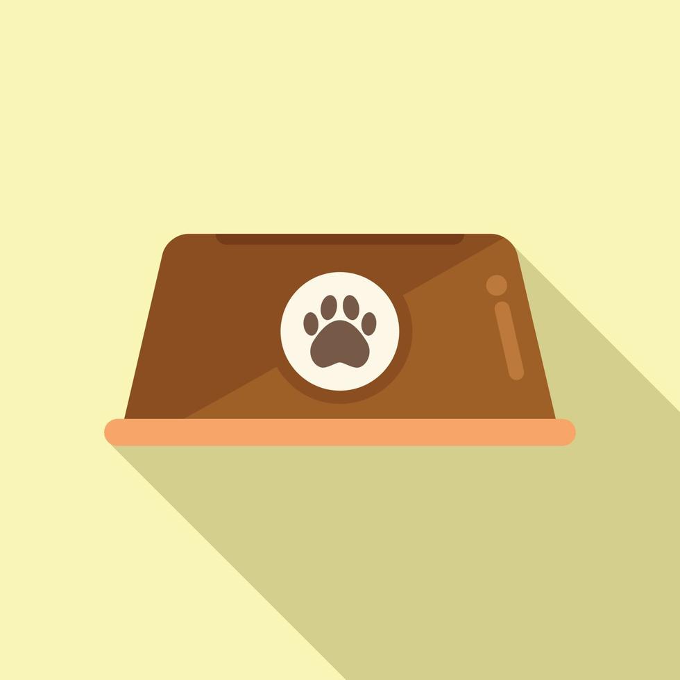 vector plano de icono de tazón de cachorro. comida de perro