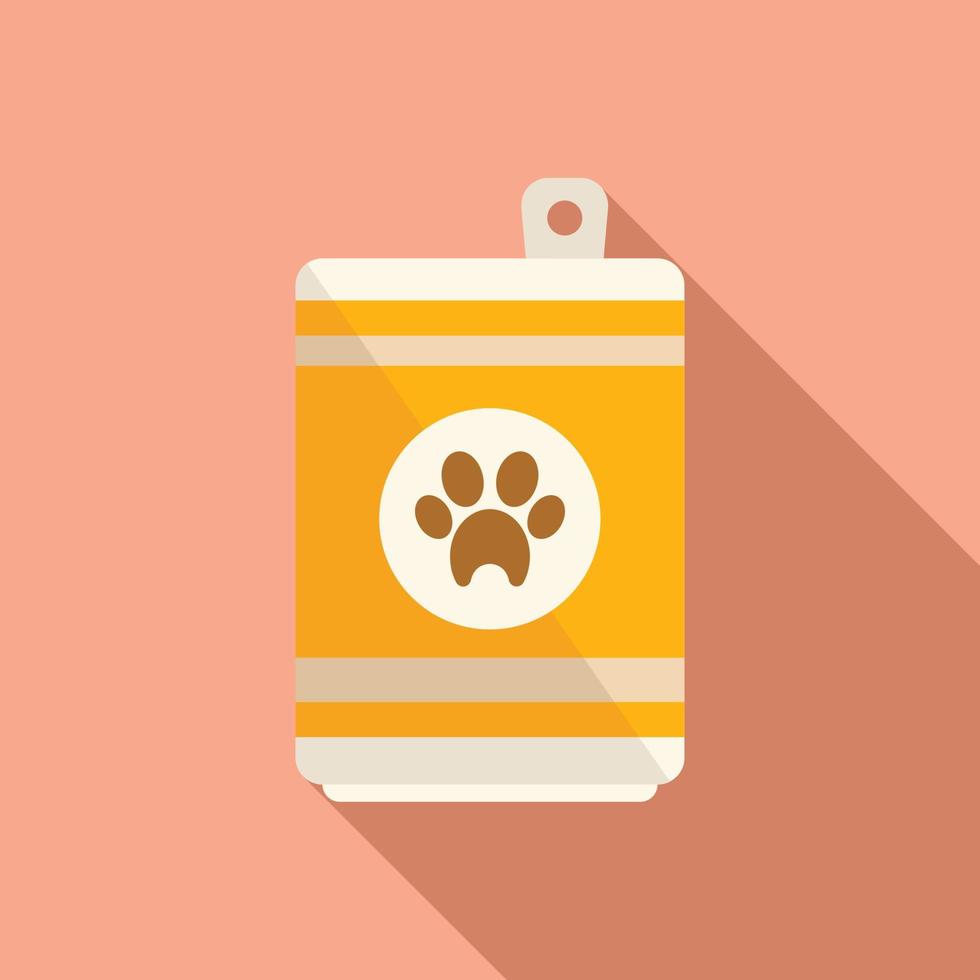 contenedor de comida para perros puede icono vector plano. cuenco para mascotas