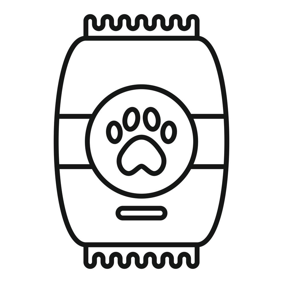 Packet dog food icon outline vector. Pet feed vector