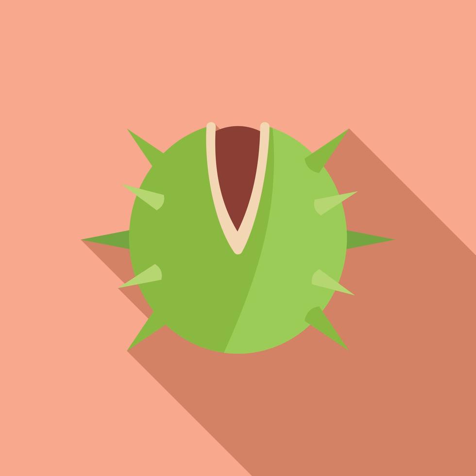 Chuseok chestnut icon flat vector. Autumn tree vector