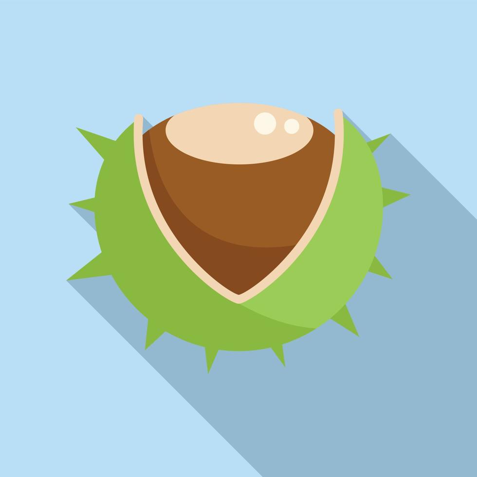 Tree chestnut icon flat vector. Sweet fruit vector