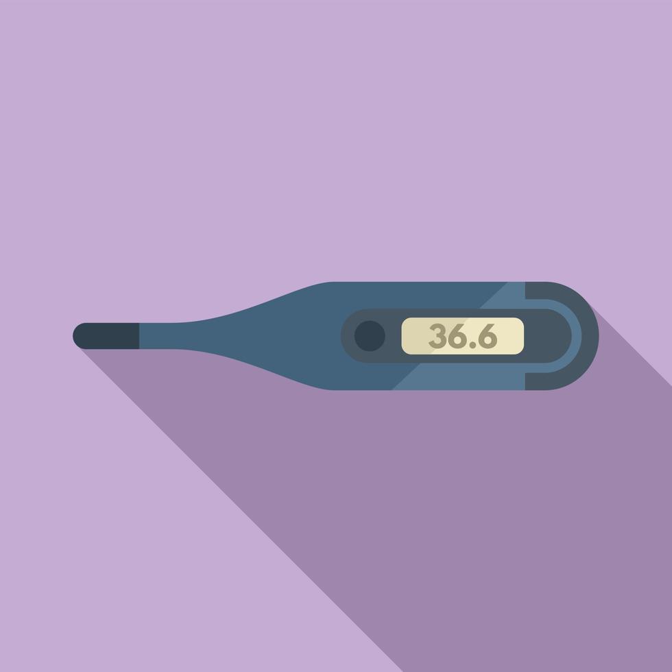 Digital thermometer icon flat vector. Infrared temperature vector