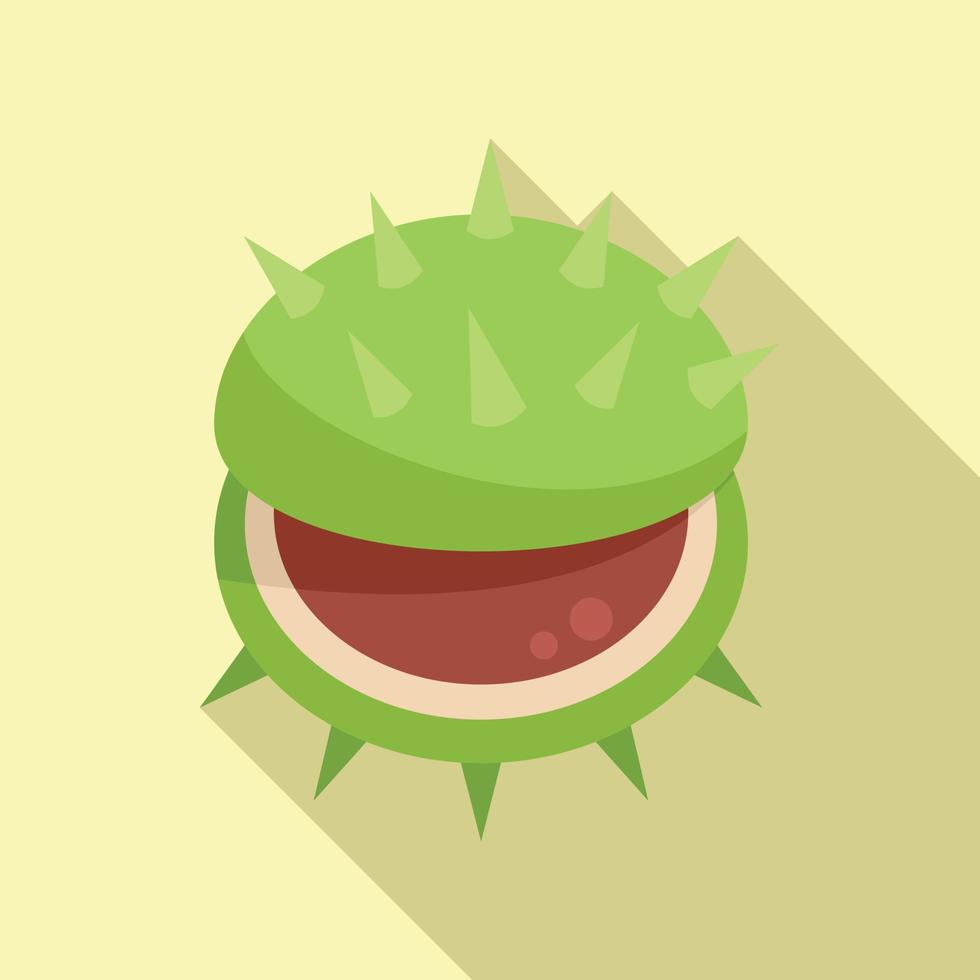 Fruit chestnut icon flat vector. Sweet tree vector