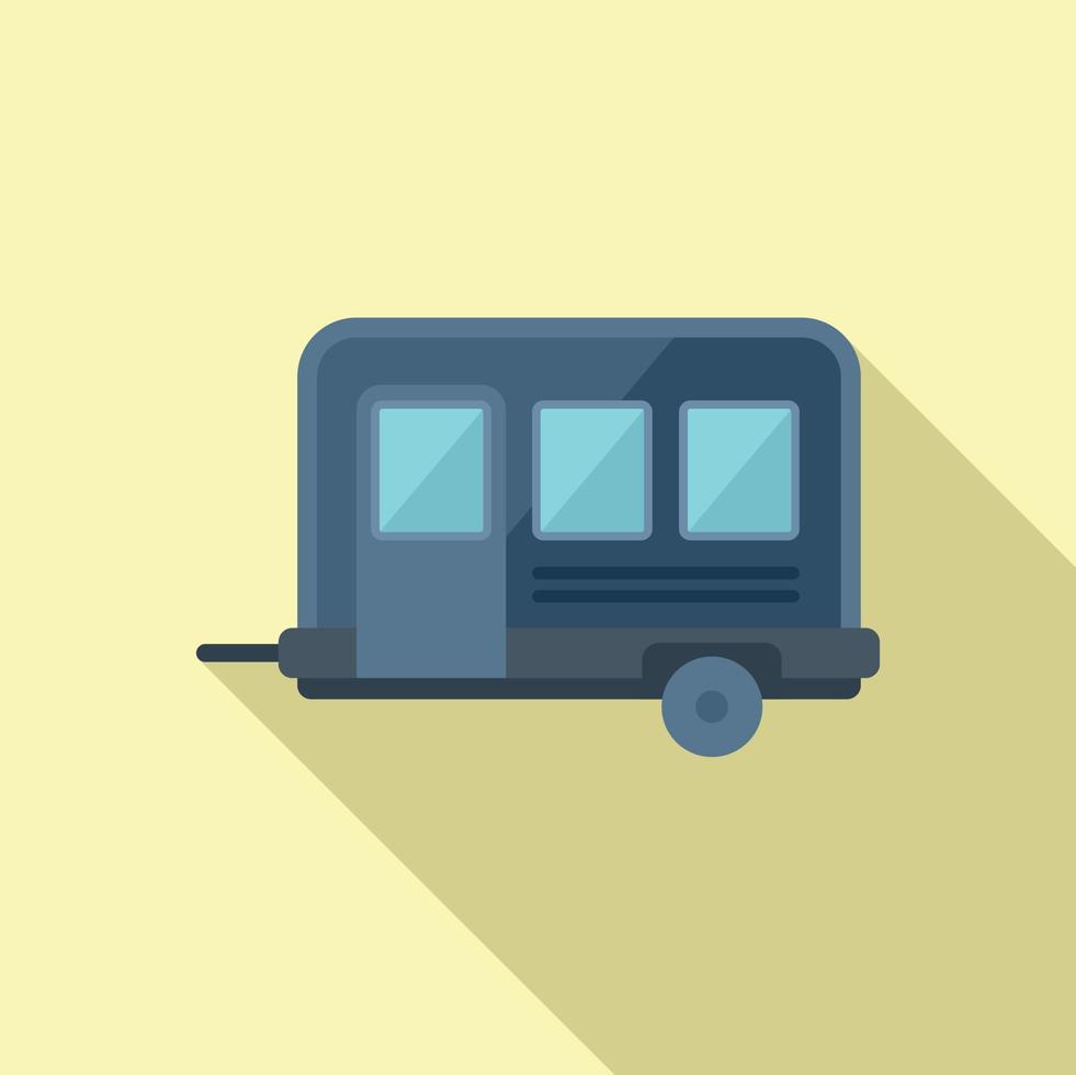 Vehicle trailer icon flat vector. Car caravan vector