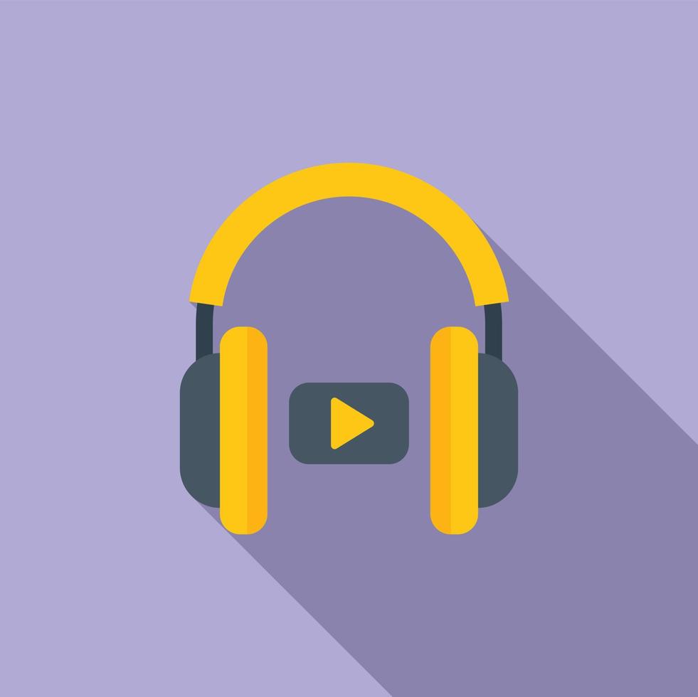 Audio listen headphones icon flat vector. Class study vector