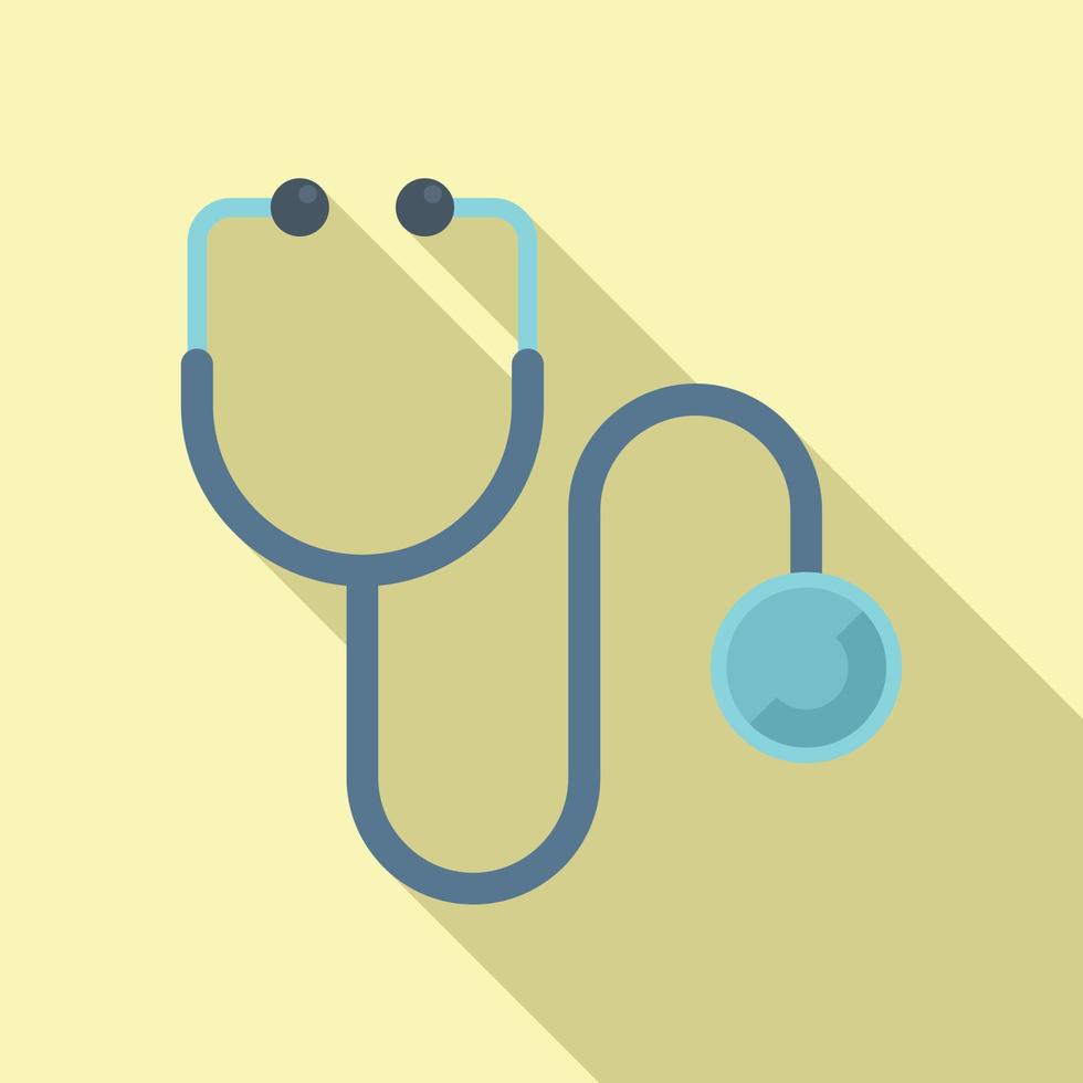 Stethoscope icon flat vector. Heart medicine vector