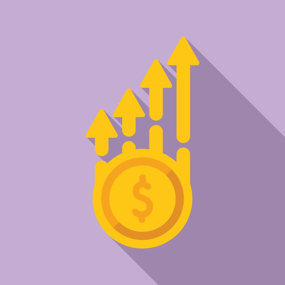 Money increase icon flat vector. Mobile business vector