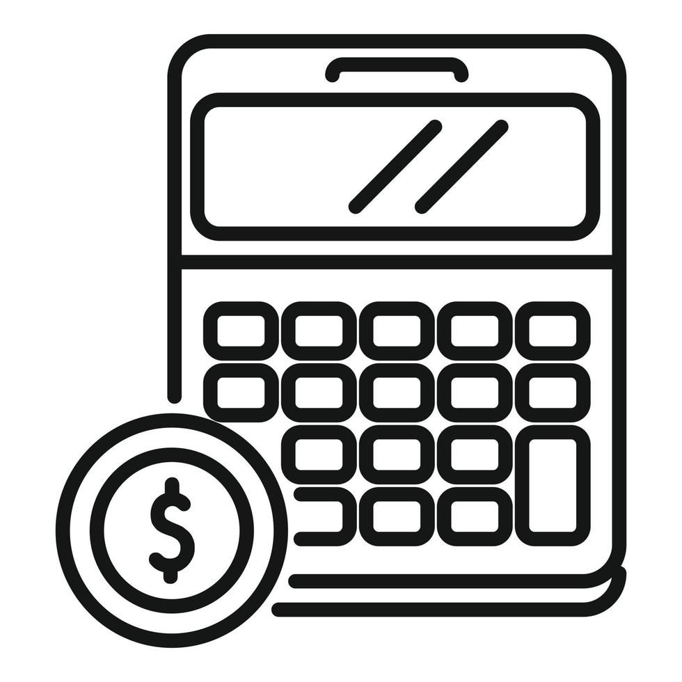 Monetize calculator icon outline vector. Money conversion vector