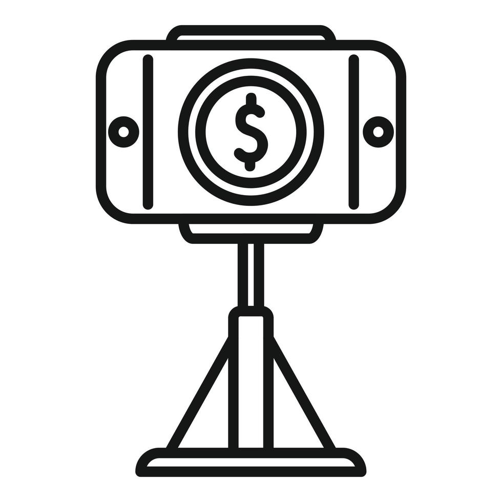 Phone video monetize icon outline vector. Audience strategy vector