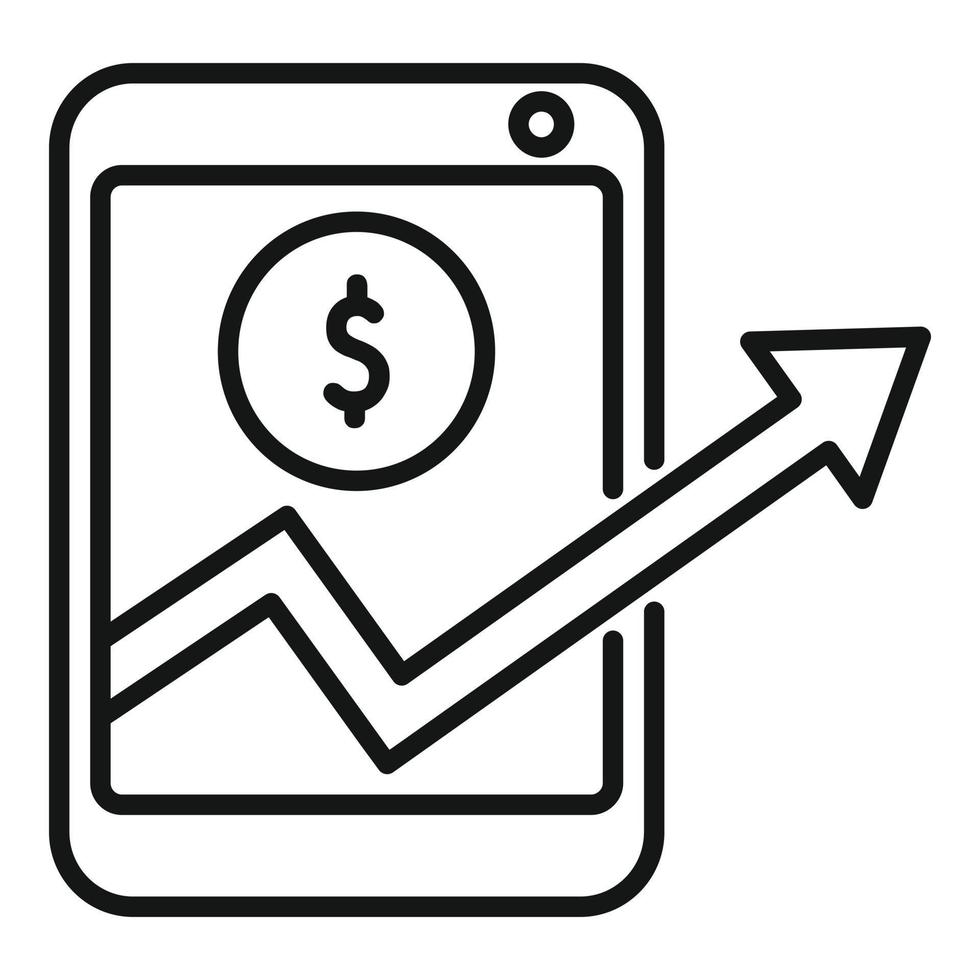 Mobile monetize icon outline vector. Audience strategy vector