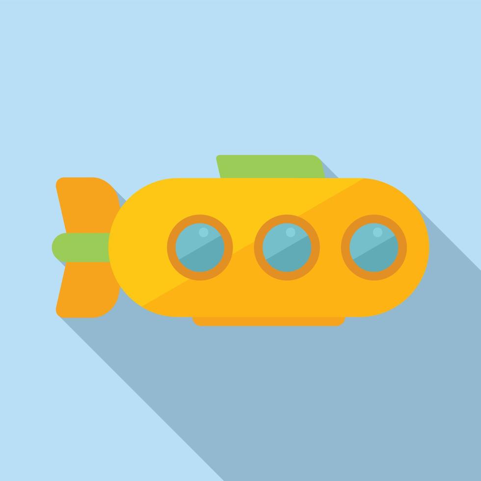 vector plano de icono de submarino oceánico. barco de mar