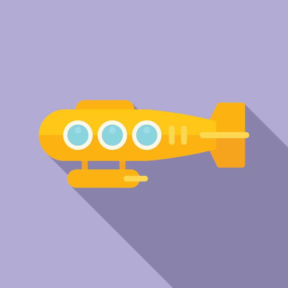 Bathyscaphe ship icon flat vector. Sea submarine vector