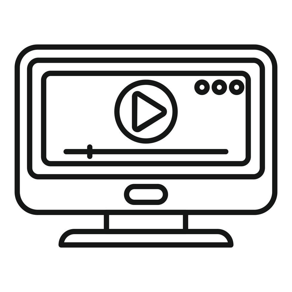 Video player icon outline vector. Camera press vector