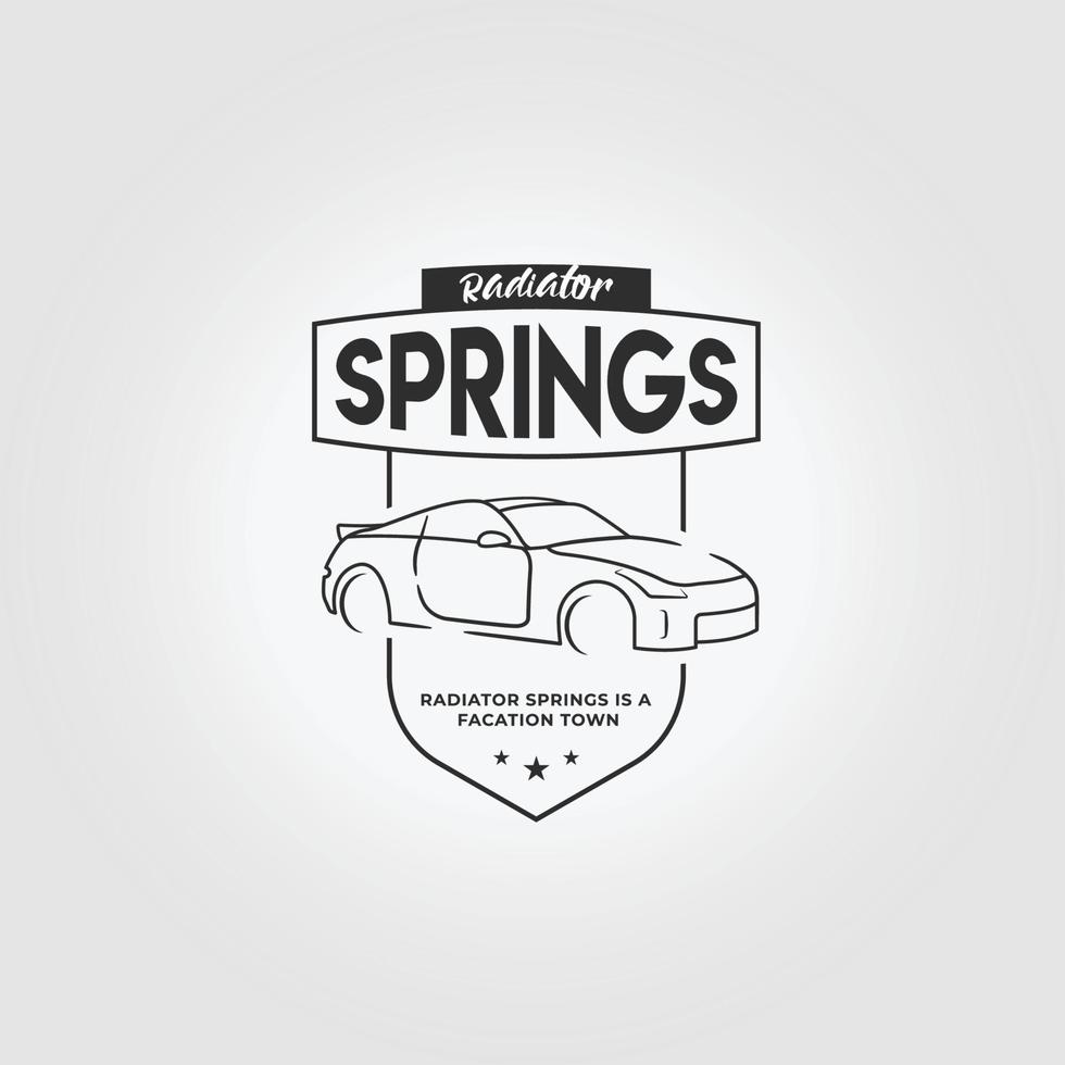 Speed Car Logo Line Art Vector Design Illustration, sport car, minimalist car