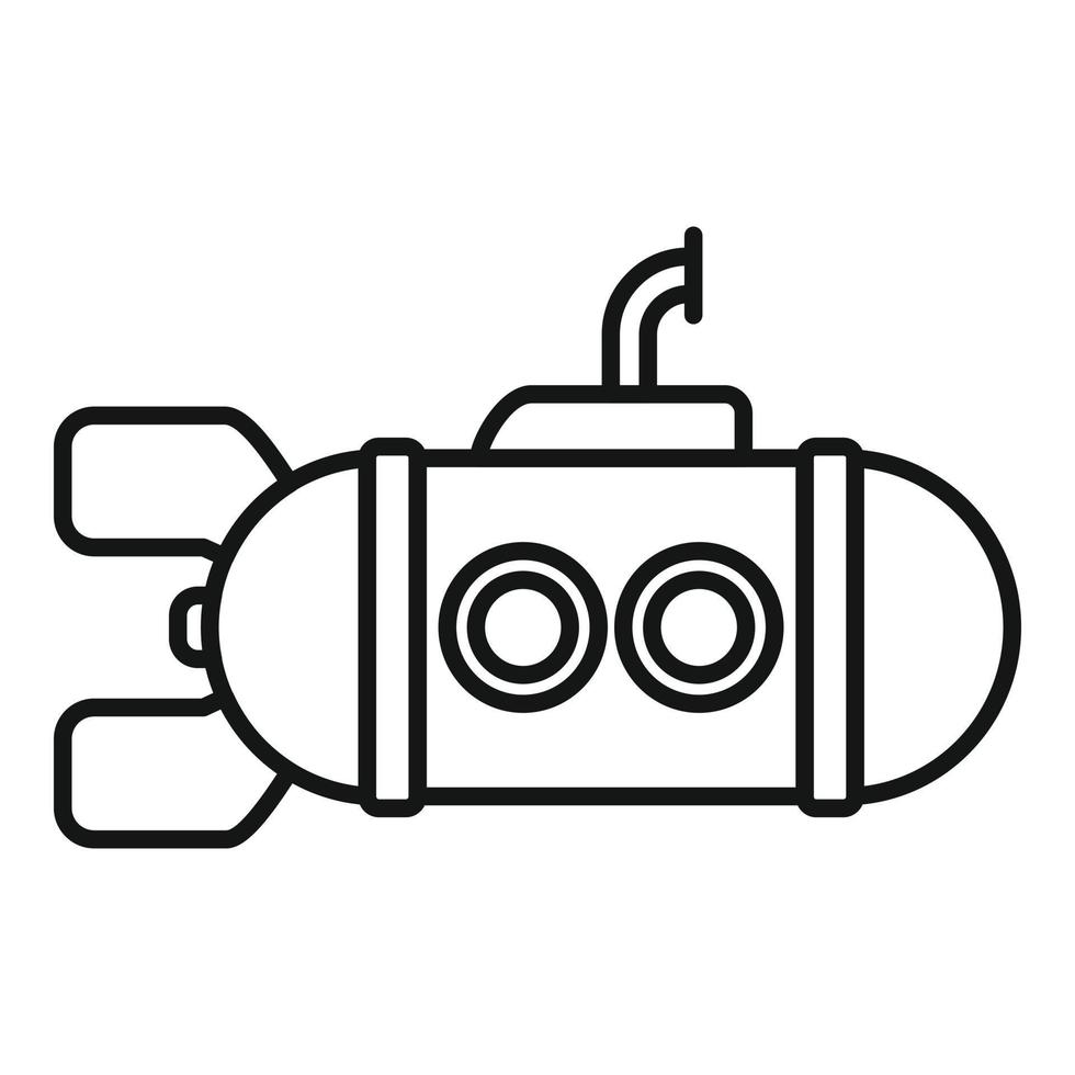 Deep submarine icon outline vector. Sea ship vector