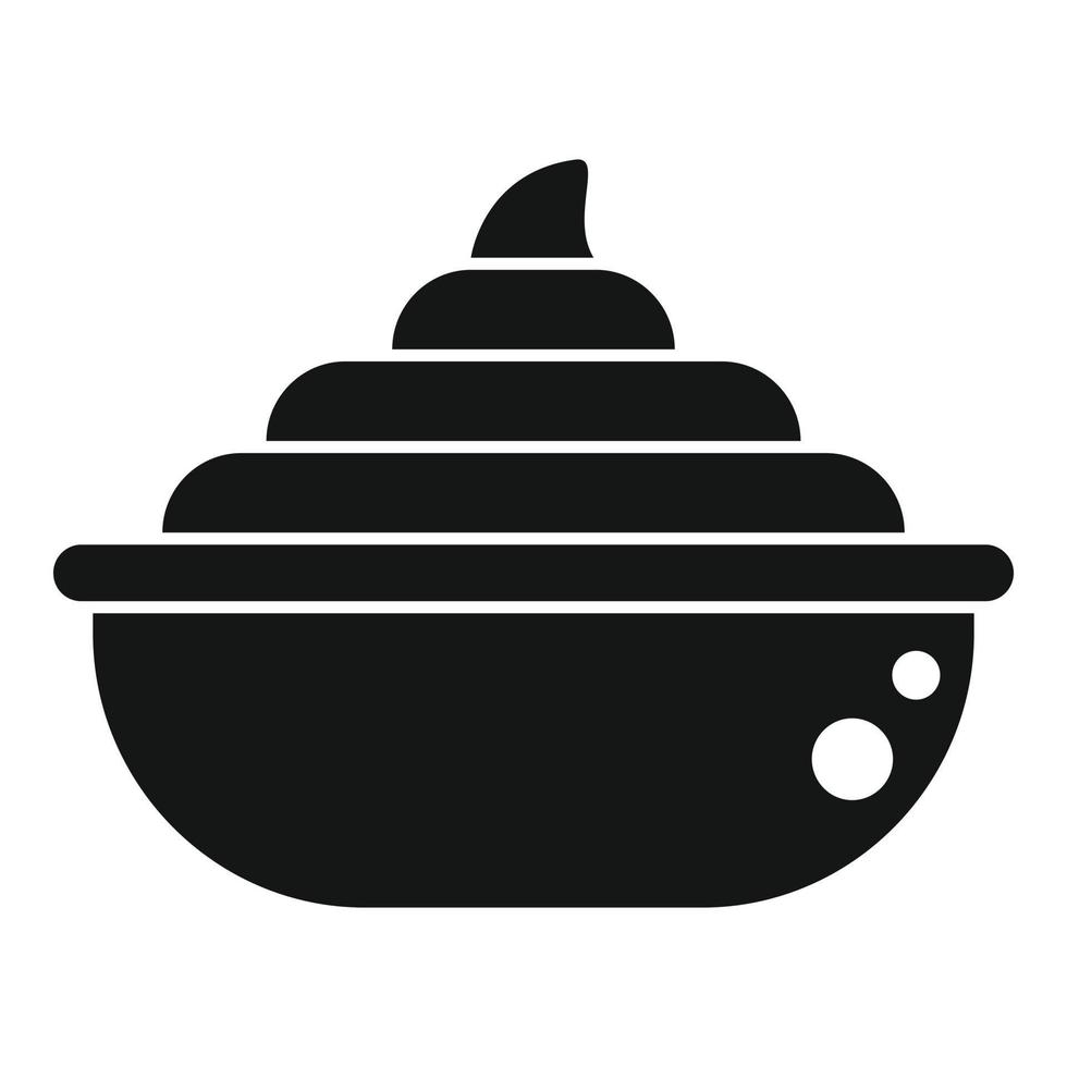 vector simple de icono de pote de crema de cacao. tarro de pasta