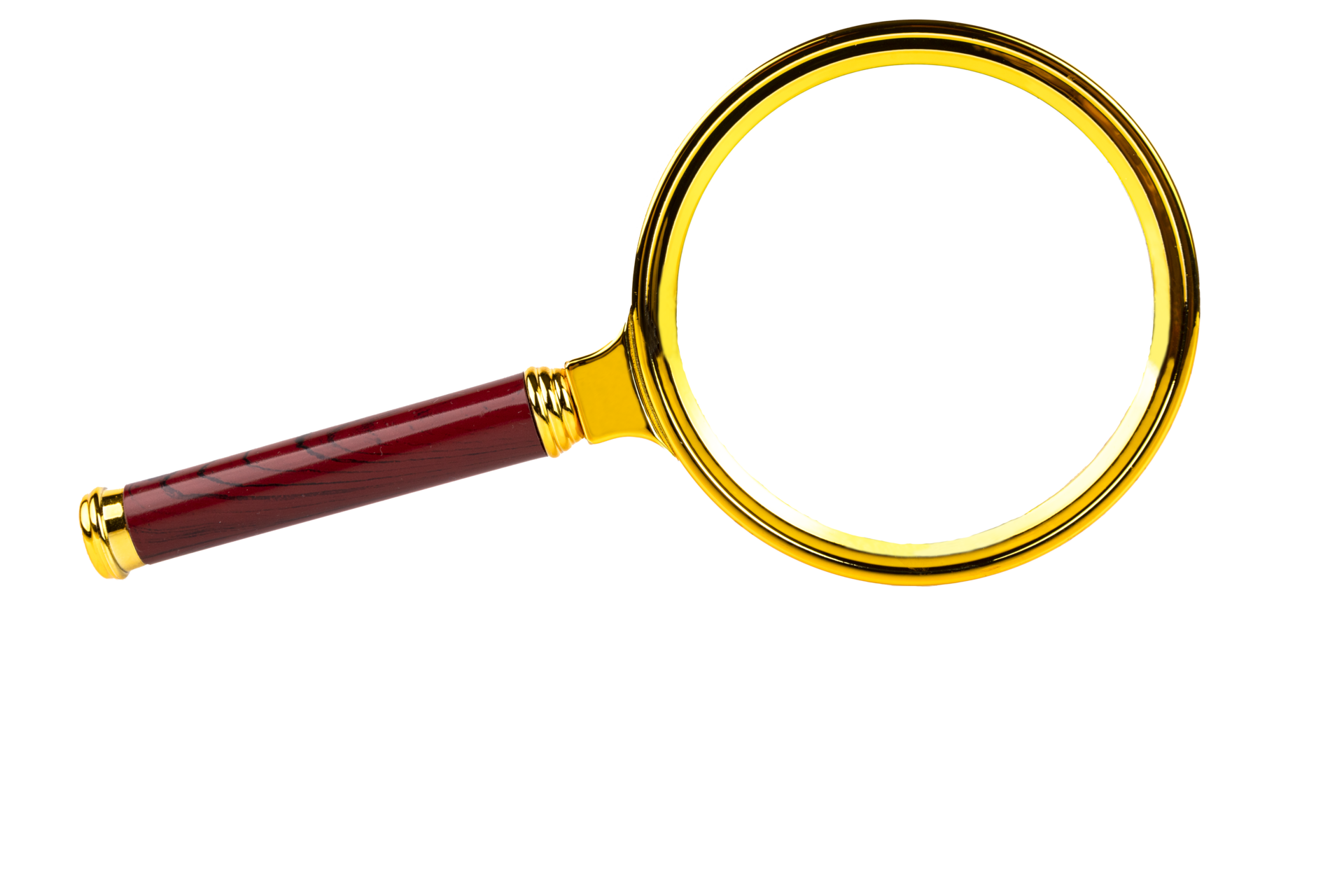 Magnifying glass, Transparent background. PNG. copy space