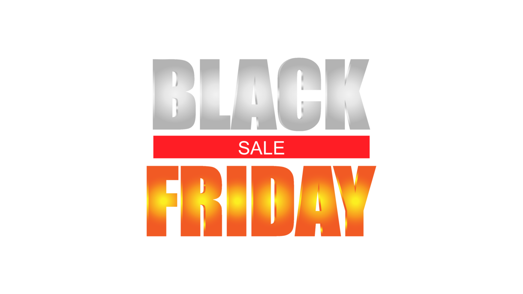 Black Friday Sale 3D White Orange Text png