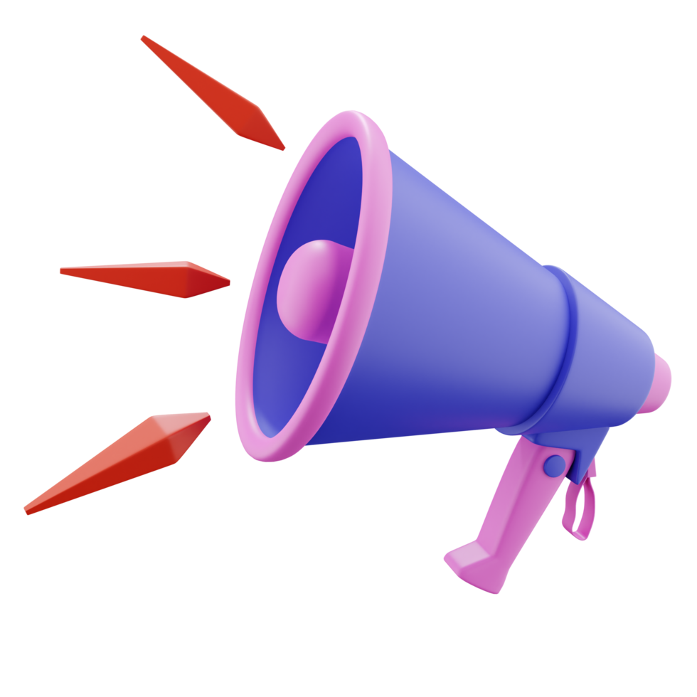 Megaphone 3D Attention Illustration png