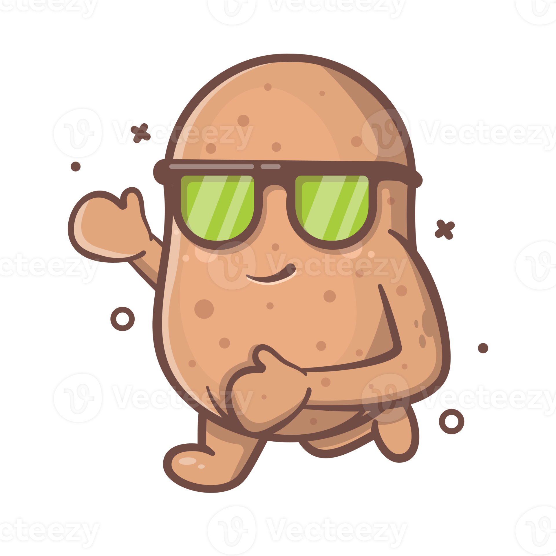 Smiling potato vegetable character mascot running isolated cartoon in flat style design 15158386 PNG