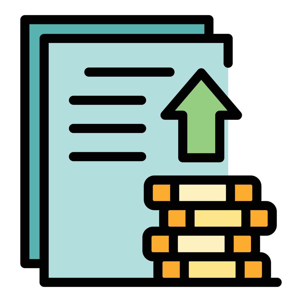 Money investor papers icon color outline vector