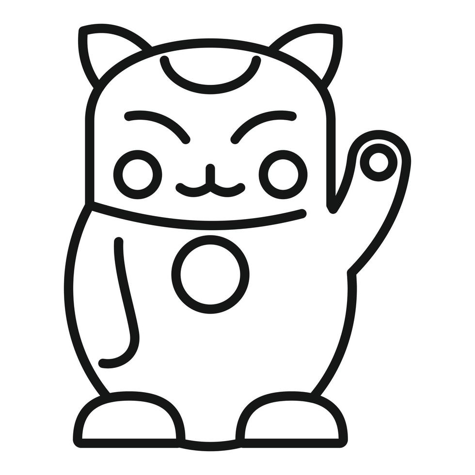 Lucky cat icon outline vector. Japan maneki vector