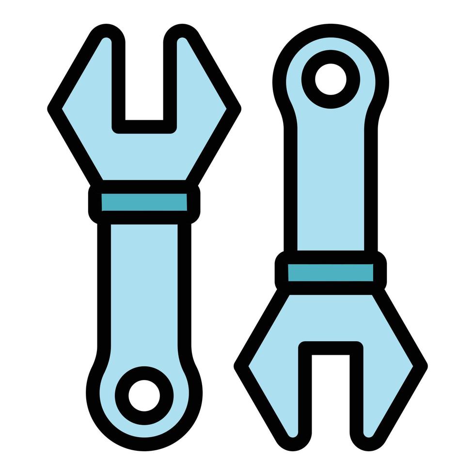 Set wrench icon color outline vector