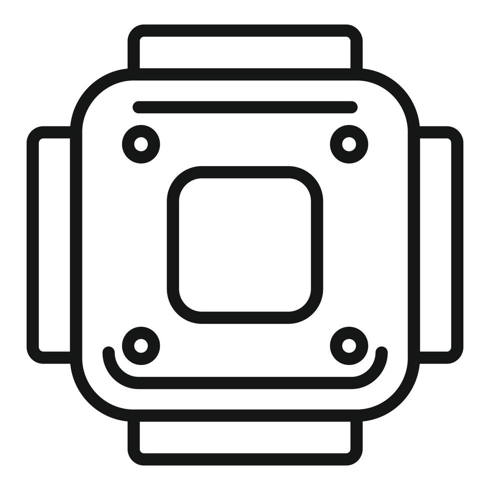 Tablet processor icon outline vector. Screen cell vector