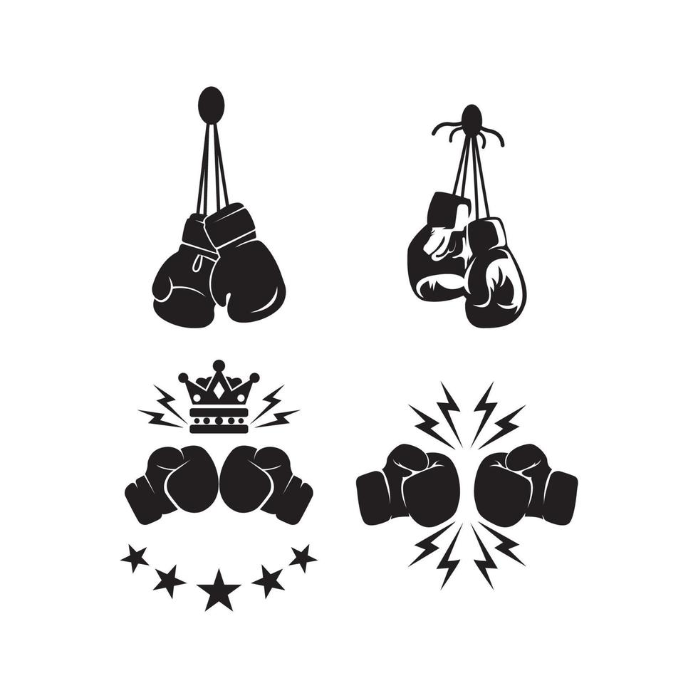 boxing gloves logo vector icon illustration