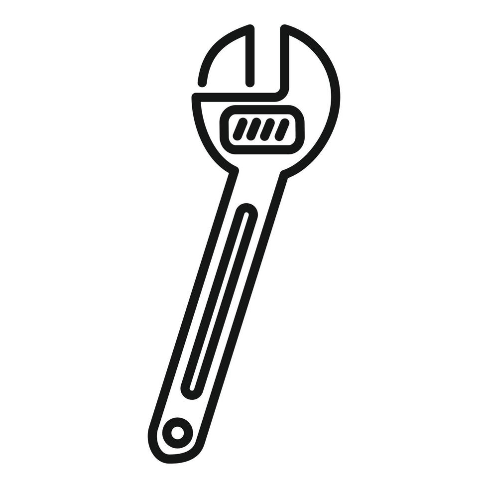 Adjustable repair key icon outline vector. Bike fix vector