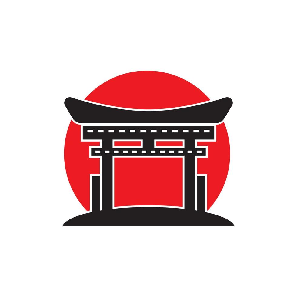 pagoda templo icono logo vector diseño