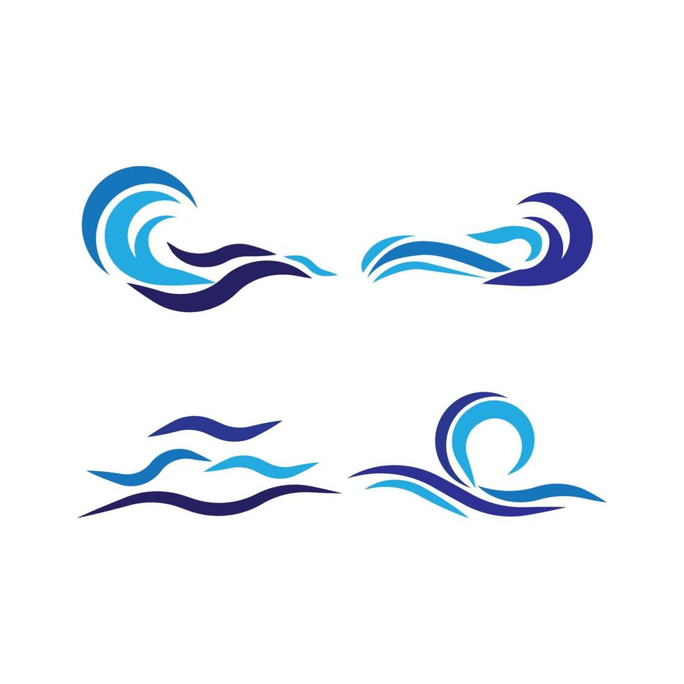 Water Wave symbol and icon Logo Template vector