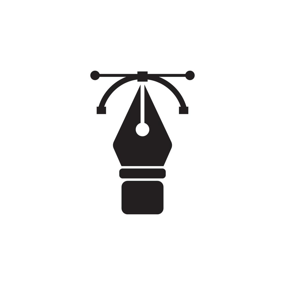 diseño de vector de logotipo de icono de herramienta de pluma