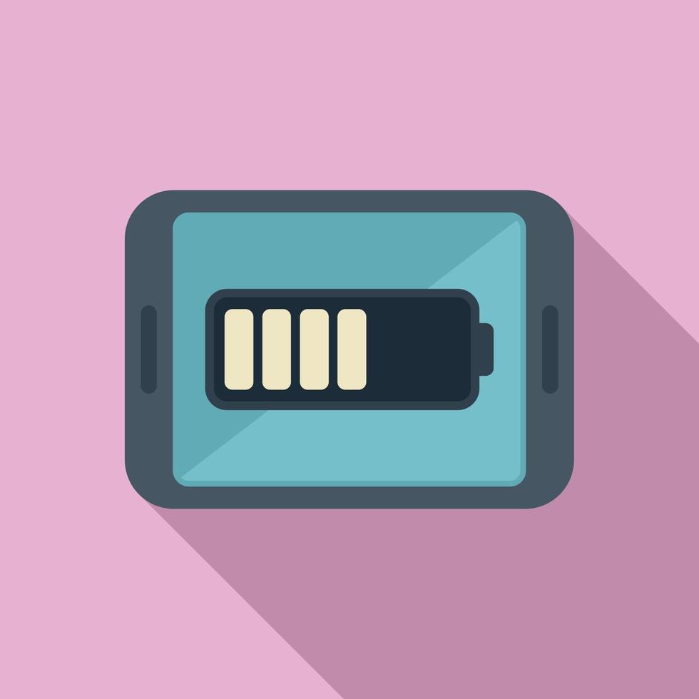 Tablet low battery icon flat vector. Mobile broken vector