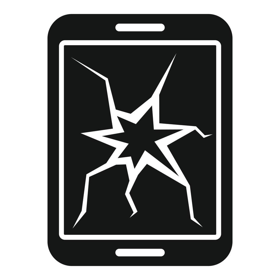 Tablet broken screen icon simple vector. Repair mobile vector